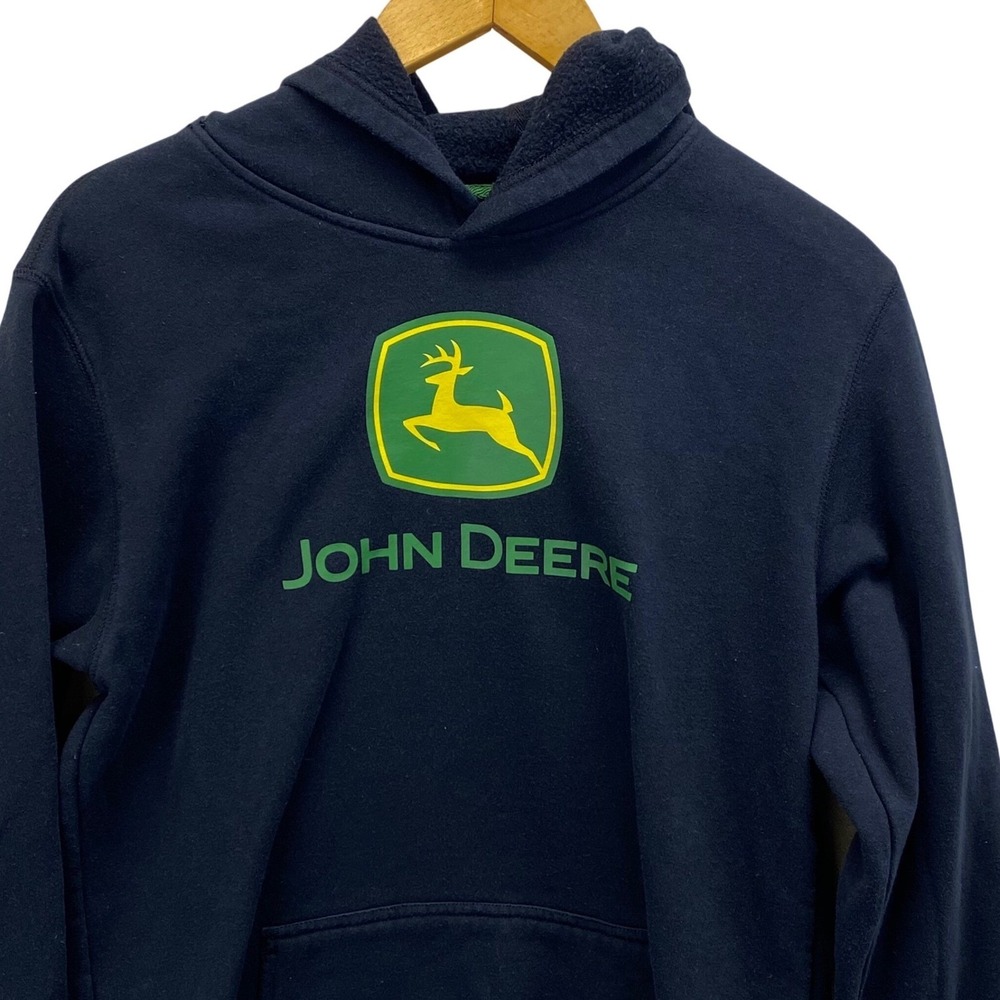 John Deere Kids Hoodie Sweatshirt Black‎ XXL 18 Long Sleeve Hooded Pullover EUC